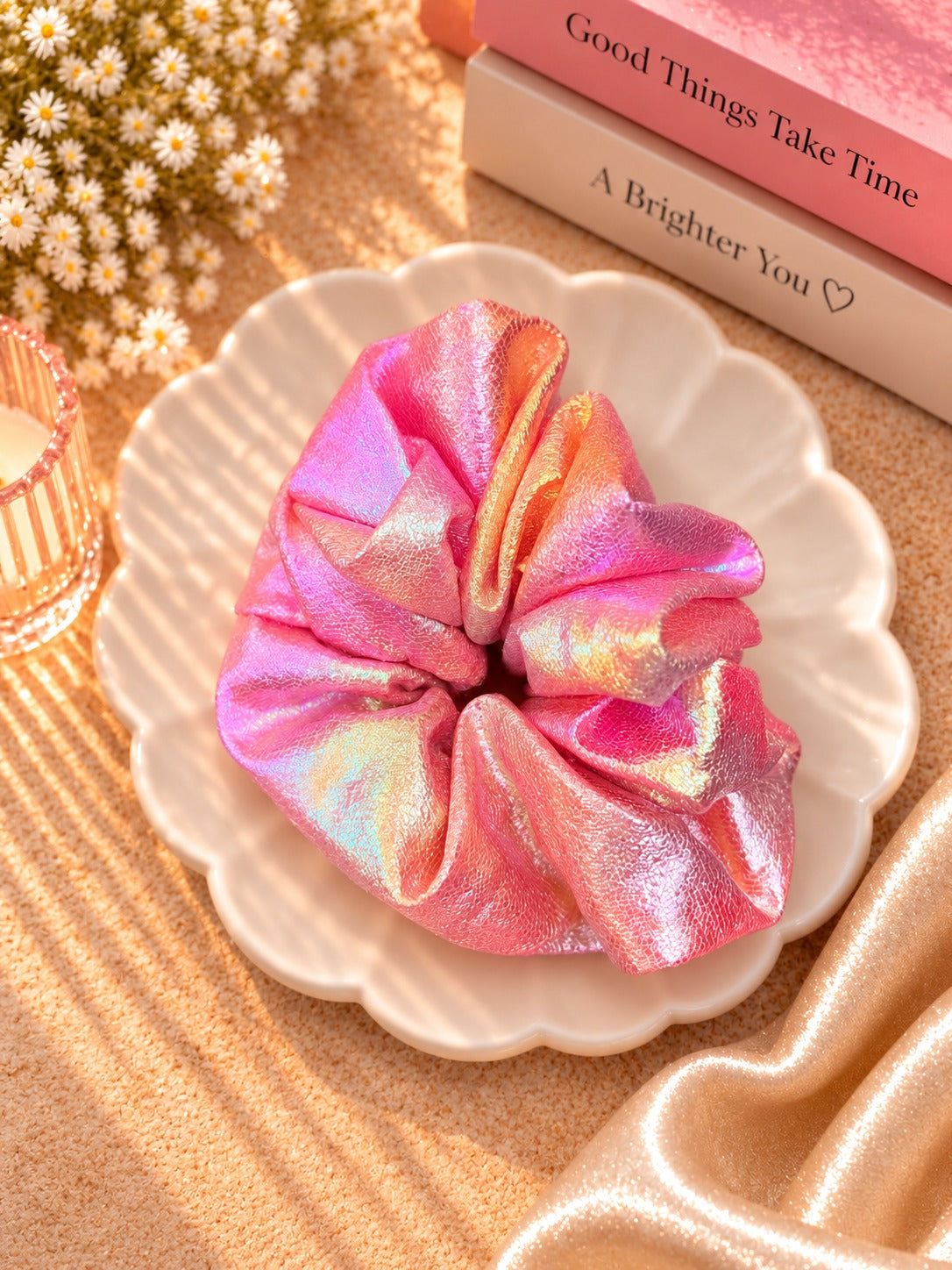 Pink Shine Scrunchie