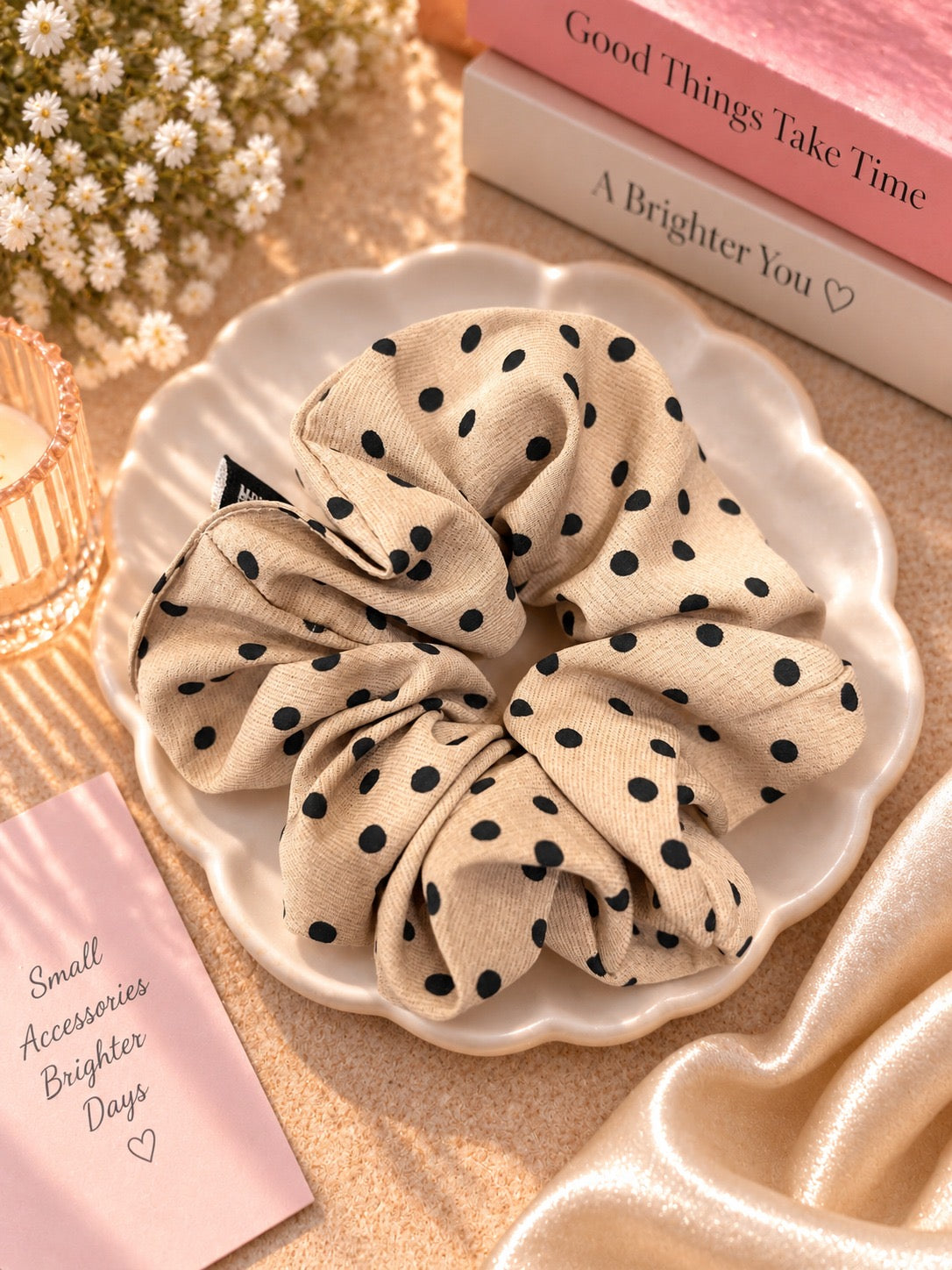 Polka Poise Scrunchie