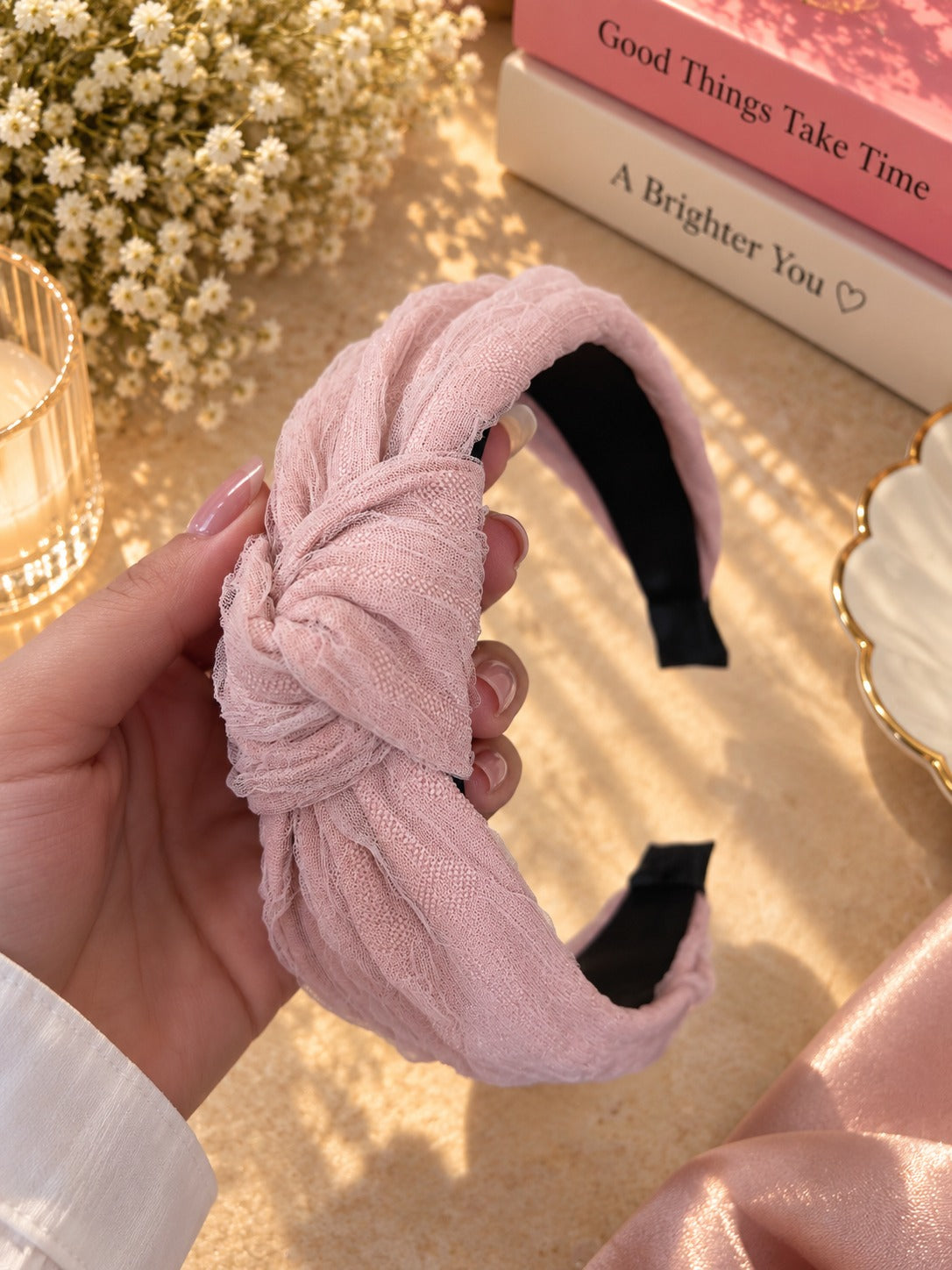 Romantic Pink Knot Hairband