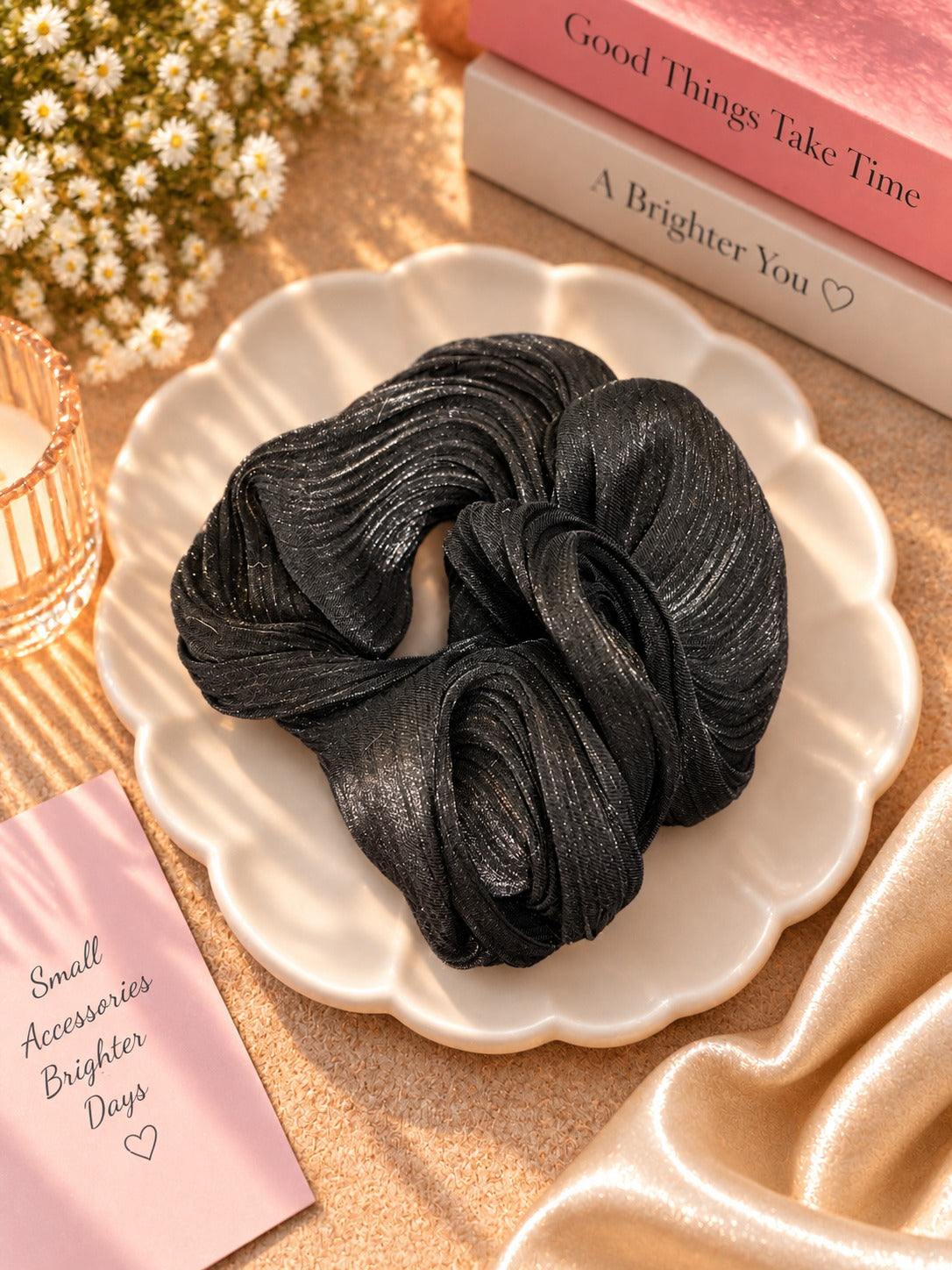 Black Shimmer Scrunchie